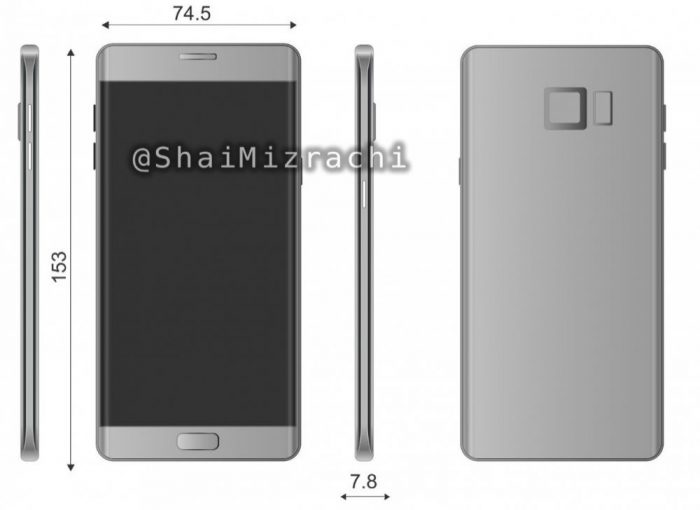 Le dimensioni esatte di Samsung Galaxy Note 6 Le dimensioni esatte di Samsung Galaxy Note 6